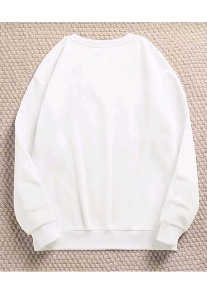 Çiçek Cep Baskılı Bisiklet Yaka Salaş Eşofman Üstü Oversize Sweatshirt fiyatları