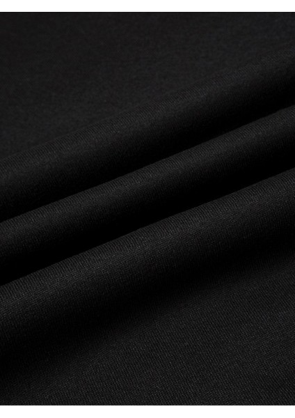 Patili Kalp Baskılı Bisiklet Yaka Ünisex Siyah Oversize Sweatshirt modelleri