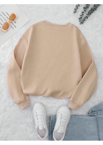 Kadın Ayıcık Baskılı Oversize Sweatshirt fiyatları