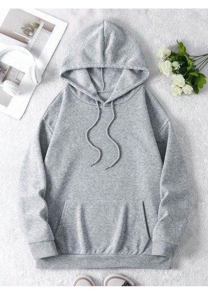Köpek Dostu Baskılı Kapüşonlu Oversize Sweatshirt