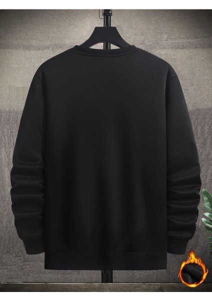 George Washington Baskılı Siyah Bisiklet Yaka Oversize Sweatshirt fiyatları