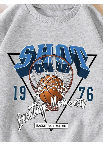Shot Baskılı Bisiklet Yaka Unisex Oversize Sweatshirt fiyatları