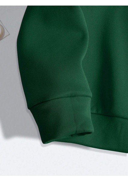 Akrep Baskılı Yeşil Bisiklet Yaka Kadın Sweatshirt indirimleri