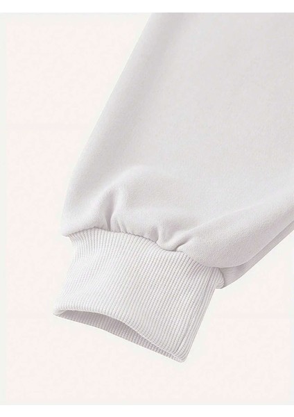 Enough Always Baskılı Bisiklet Yaka Oversize Sweatshirt modelleri