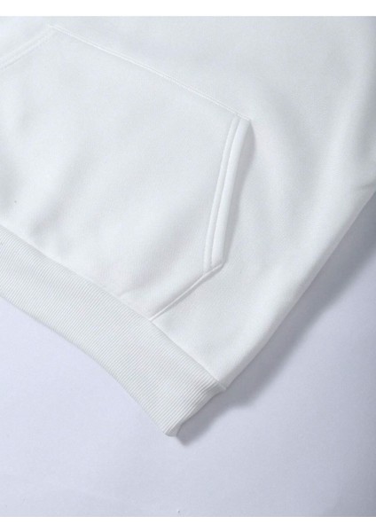 90's Baby. Baskılı Ünisex Beyaz Kapüşonlu Oversize Sweatshirt fiyatları