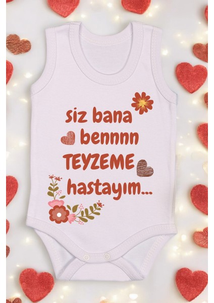 4\'lü Paket Teyze Baskılı Pamuk Atlet Zıbın
