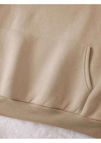 Çiçek Kol Baskılı Oversize Kapüşonlu Kadın Unisex Sweatshirt