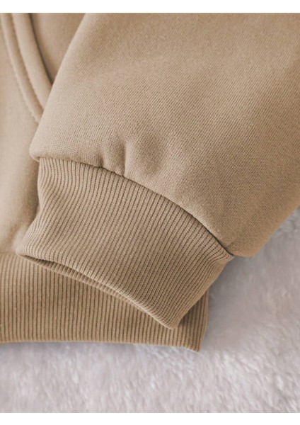 Çiçek Kol Baskılı Oversize Kapüşonlu Kadın Unisex Sweatshirt