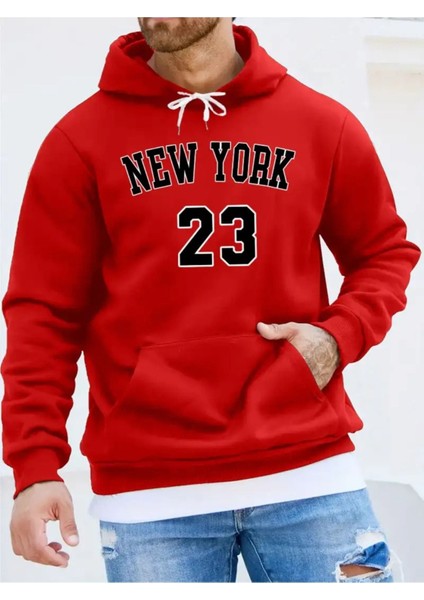 Erkek New York Kapüşonlu Oversize Swetshirt
