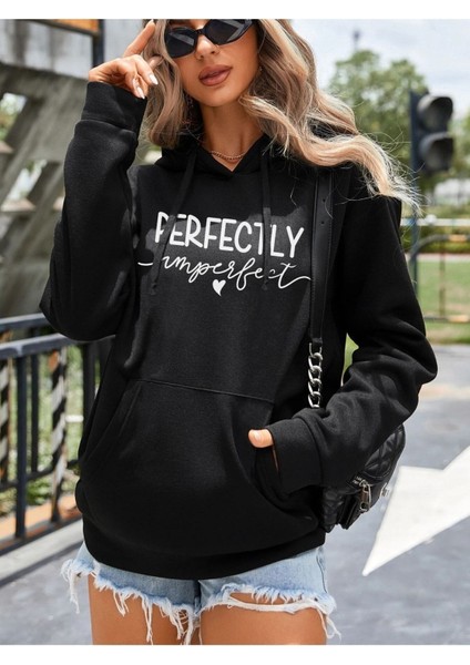 Perfectly Baskılı Ünisex Kapüşonlu Oversize Sweatshirt