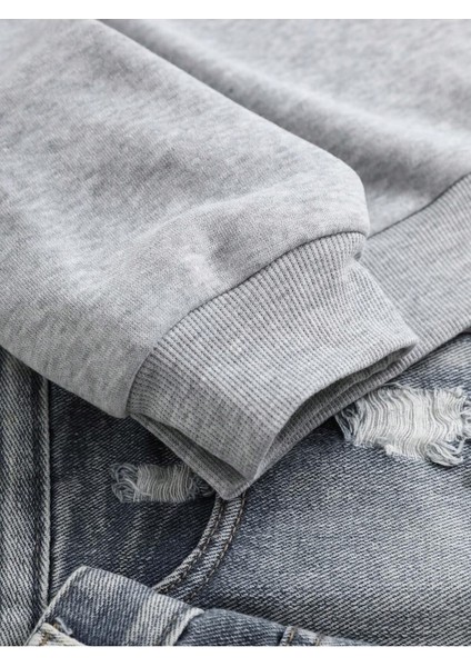 Unisex Çiçek Baskılı Bisiklet Yaka Sweatshirt fırsatları