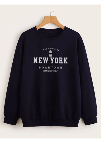 N.york Downtown Baskılı Oversize Sweatshirt