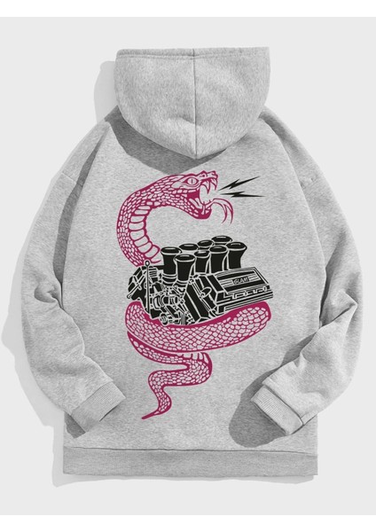 Sweet Snake Baskılı Oversize Sweatshirt