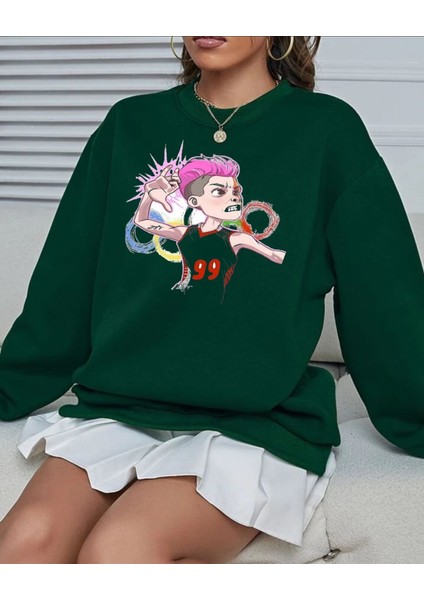 Milli Voleybol Takımı Vargas Filenin Sultanları Bisiklet Yaka Nefti Yeşil Ünisex Oversize Sweatshirt