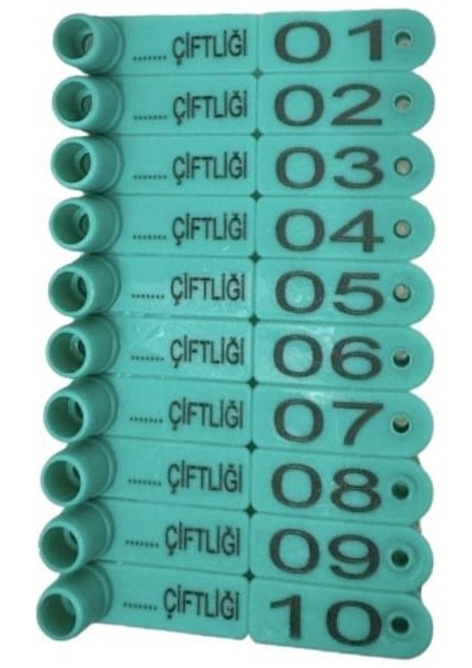 1000 Adet Turkuaz Renk Parmak Küpe (Fry Tag) Küçükbaş +Sokak Hayvanları Küpesi Pens Ucu Hediye