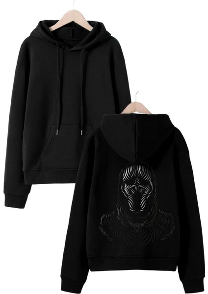 Unisex Scream Baskılı Oversize Kapüşonlu Sweatshirt modelleri