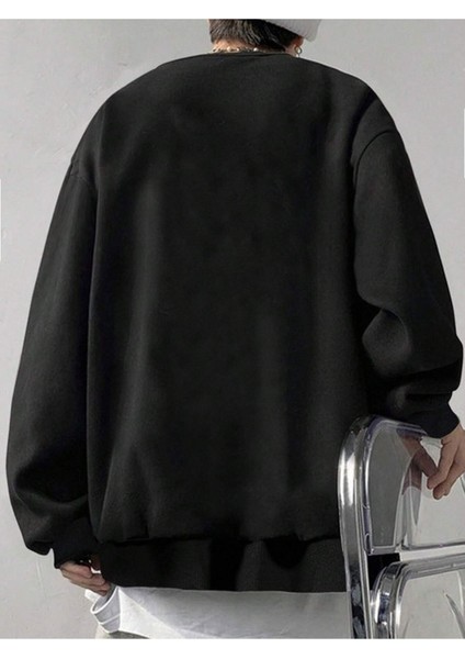 Masterly Baskılı Bisiklet Yaka Ünisex Siyah Oversize Sweatshirt fiyatları