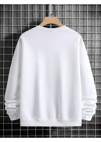 Varoluş Baskılı Bisiklet Yaka Ünisex Oversize Sweatshirt fiyatları