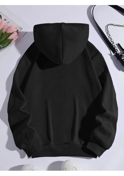 Düz Basic Ünisex Siyah Beyaz Gri Kapüşonlu Oversize Sweatshirt fiyatları