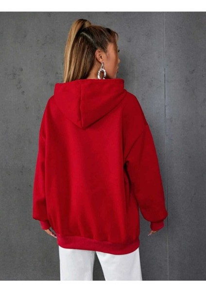 Bhvr Baskılı Ünisex Kapüşonlu Oversize Sweatshirt