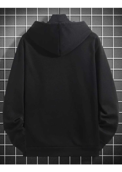 Meet You Baskılı Erkek Kapüşonlu Kanguru Cep Ünisex Oversize Sweatshirt