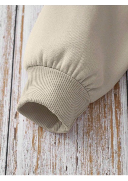 Unisex Bisiklet Yaka Baskılı Oversize Kesim Sweatshirt fırsatları