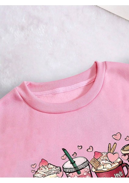 Coffee Baskılı Bisiklet Yaka Unisex Kadın Oversize Sweatshirt indirimleri