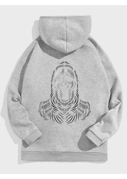 Unisex Scream Baskılı Oversize Kapüşonlu Sweatshirt