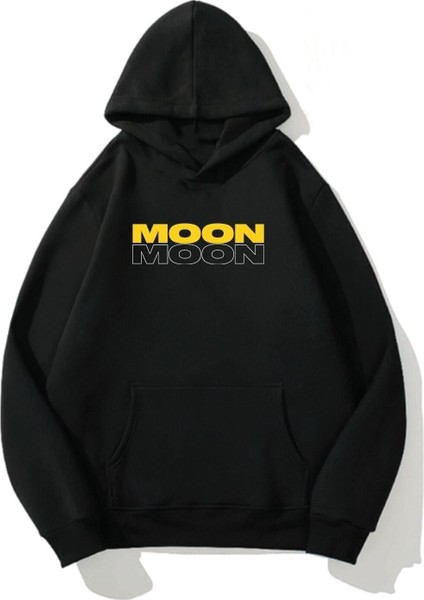 Moon Oversize Siyah Kapüşonlu Hoodie Sweatshirt fiyatları