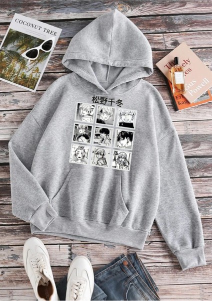 Tokyo Revengers Manga Baskılı Oversize Kapüşonlu Sweatshirt
