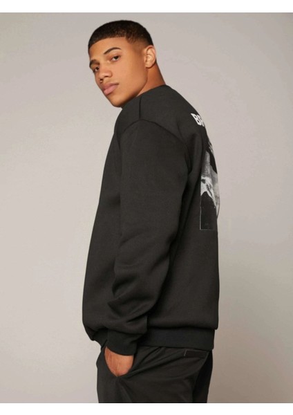 Brooklyn 1898 Bisiklet Yaka Ünisex Siyah Oversize Sweatshirt fiyatları