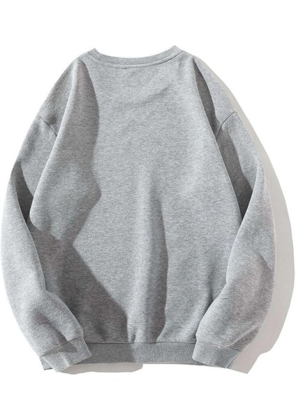 Manhattan Baskılı Bisiklet Yaka Ünisex Oversize Sweatshirt modelleri