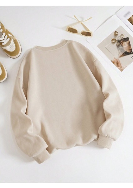 Wifey 2024 Evli Baskılı Bisiklet Yaka Kadın Oversize Sweatshirt modelleri