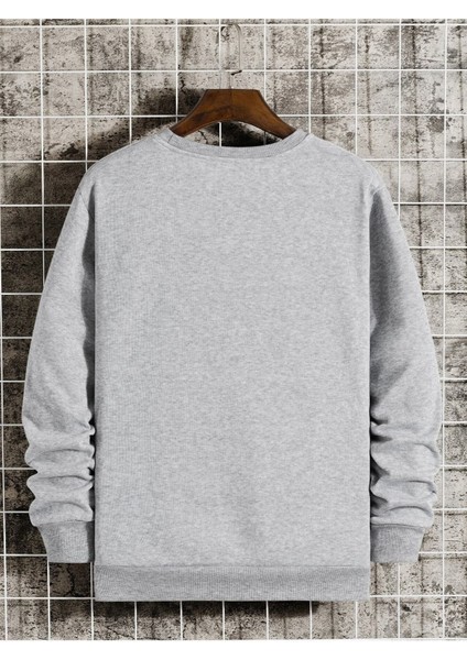 Nasa Baskılı Bisiklet Yaka Ünisex Oversize Sweatshirt