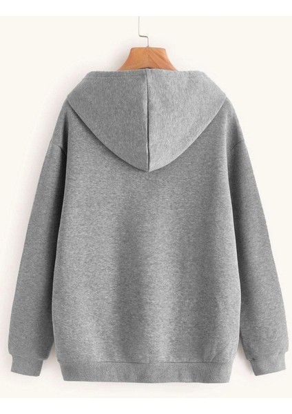 Kadın Oversize Kaktüs Baskılı Siyah Sweatshirt fiyatları