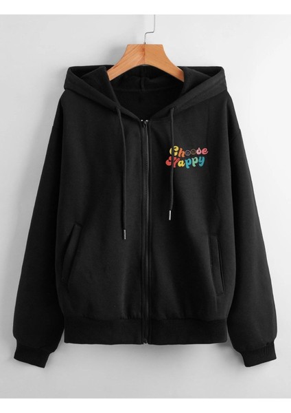 Choose Happy Baskılı Kapüşonlu Oversize Ceket fiyatları