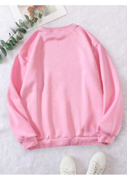 Coffee Baskılı Bisiklet Yaka Unisex Kadın Oversize Sweatshirt fiyatları