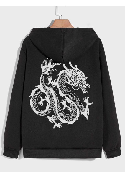 Ejderha Baskılı Kapüşonlu Sweatshirt ve Eşofman Altı Kombin fiyatları