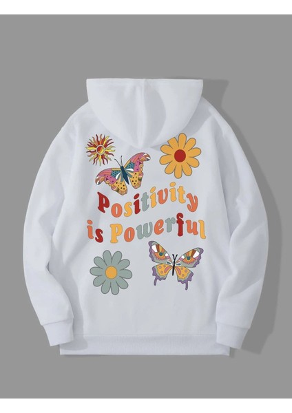 Kadın Positive Baskılı Oversize Sweatshirt