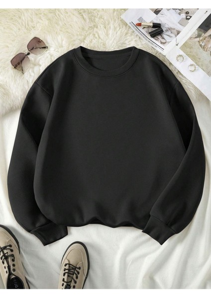 Köpek Dostu Baskılı Bisiklet Yaka Oversize Sweatshirt fiyatları