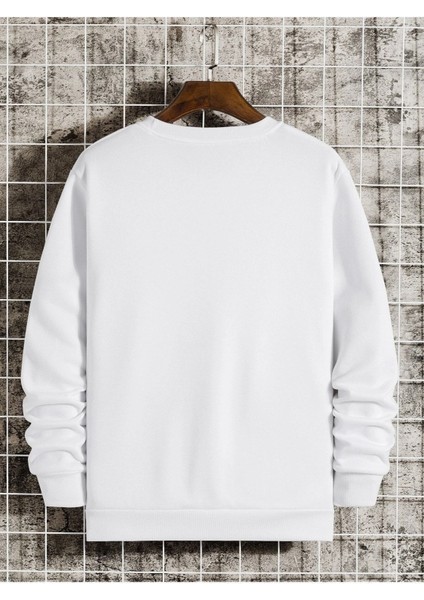 Nasa Baskılı Bisiklet Yaka Ünisex Oversize Sweatshirt