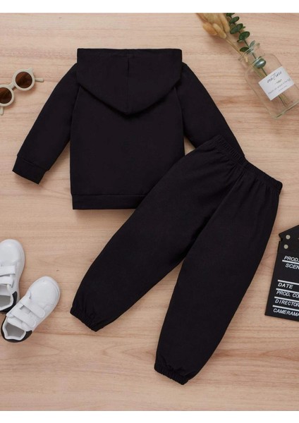 Siyah Black Pink Kapşonlu Sweatshirt Alt Üst Takım fiyatları