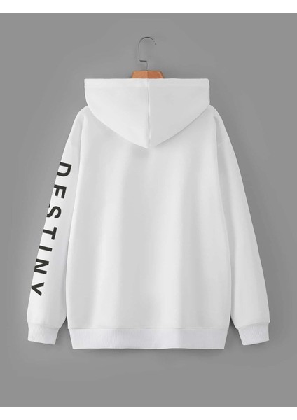Unisex Destiny Baskılı Oversize Kapüşonlu Baskılı Sweatshirt fiyatları
