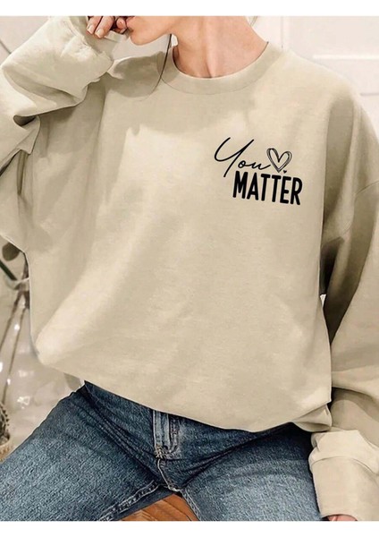 Unisex Sırt Kalp Baskılı Sweatshirt Bisiklet Yaka Oversize Sweatshirt fiyatları