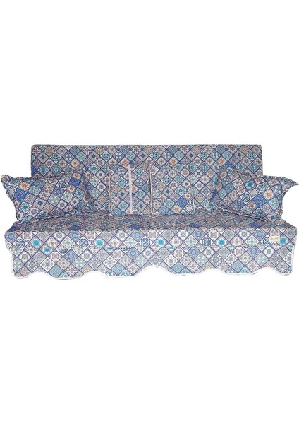 Sofa Soft Kumaş Tentesiz 28 Dns Sünger Salıncak Minderi-Sofa Salıncak Mavi Çini
