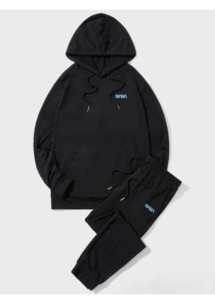 Nasa Patch Baskılı Kapüşonlu Sweatshirt ve Eşofman Altı Kombin fiyatları