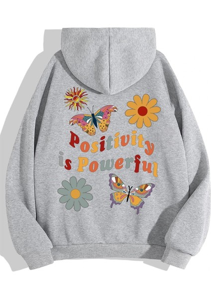 Kadın Positive Baskılı Oversize Sweatshirt