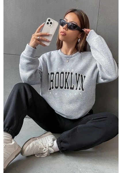 Brookyn Baskılı Sweat Eşofman Takım