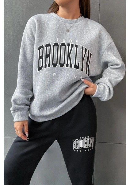 Brookyn Baskılı Sweat Eşofman Takım modelleri