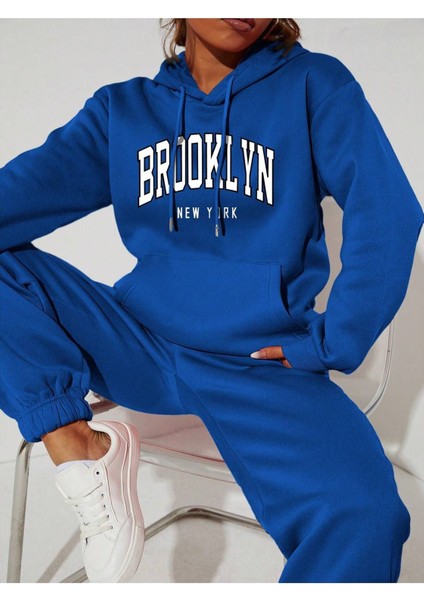 Jogger Beyaz Sweatshirt Alt Üst Eşofman Takımı Oversize Bisiklet Yaka